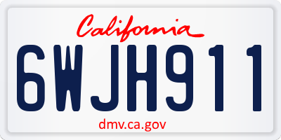 CA license plate 6WJH911