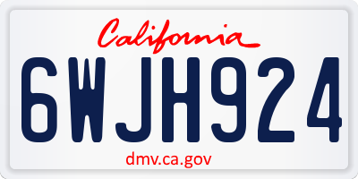 CA license plate 6WJH924