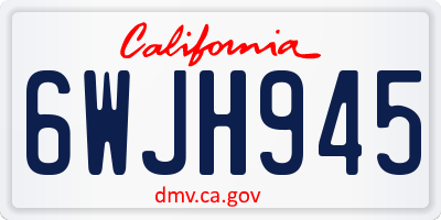 CA license plate 6WJH945