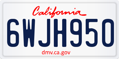 CA license plate 6WJH950