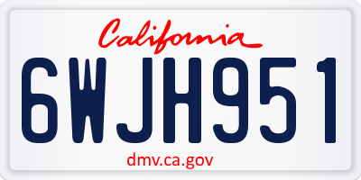 CA license plate 6WJH951