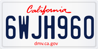 CA license plate 6WJH960
