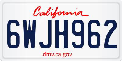 CA license plate 6WJH962