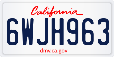 CA license plate 6WJH963