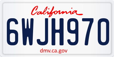 CA license plate 6WJH970