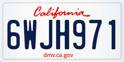CA license plate 6WJH971