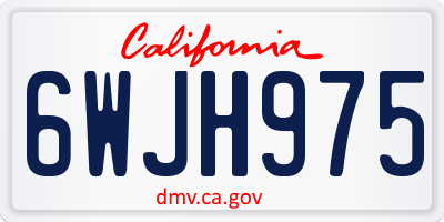 CA license plate 6WJH975