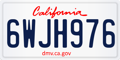 CA license plate 6WJH976
