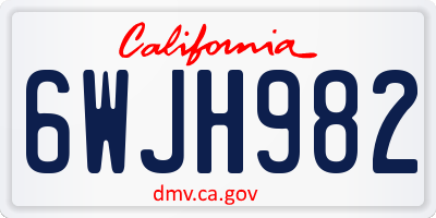 CA license plate 6WJH982