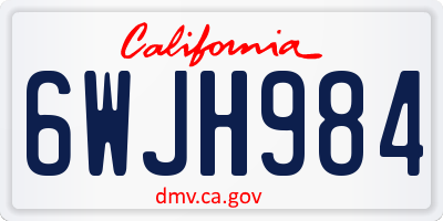 CA license plate 6WJH984
