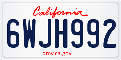 CA license plate 6WJH992
