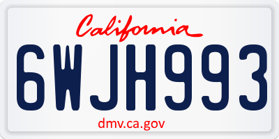 CA license plate 6WJH993