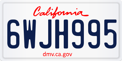 CA license plate 6WJH995