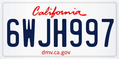 CA license plate 6WJH997