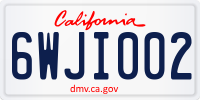 CA license plate 6WJI002