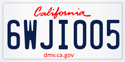 CA license plate 6WJI005