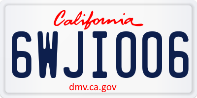 CA license plate 6WJI006
