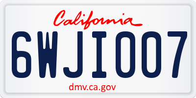 CA license plate 6WJI007