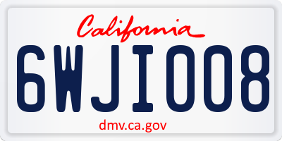 CA license plate 6WJI008