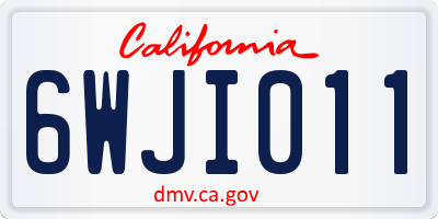 CA license plate 6WJI011
