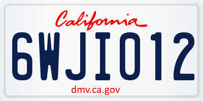 CA license plate 6WJI012