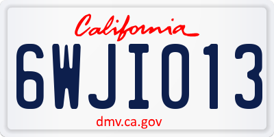 CA license plate 6WJI013