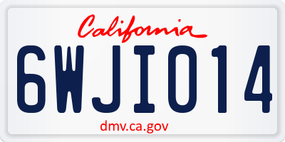 CA license plate 6WJI014