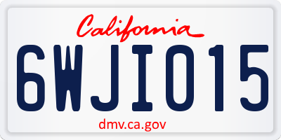 CA license plate 6WJI015