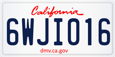 CA license plate 6WJI016