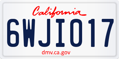 CA license plate 6WJI017