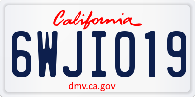 CA license plate 6WJI019