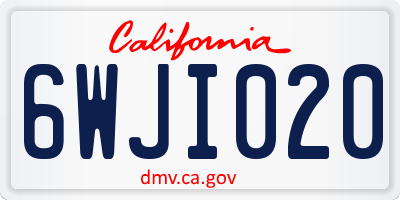 CA license plate 6WJI020