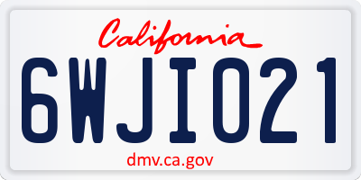 CA license plate 6WJI021