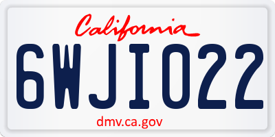 CA license plate 6WJI022