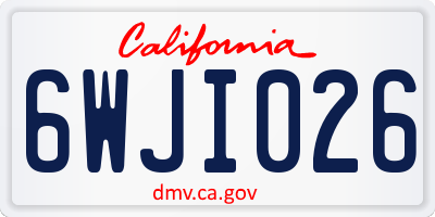 CA license plate 6WJI026