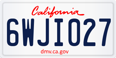 CA license plate 6WJI027