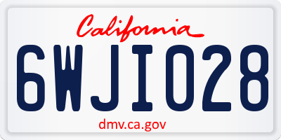 CA license plate 6WJI028