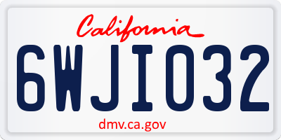 CA license plate 6WJI032