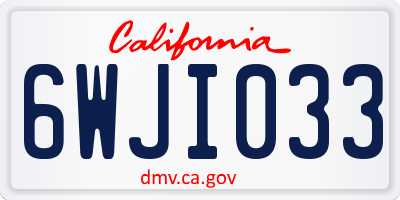 CA license plate 6WJI033