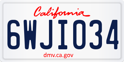 CA license plate 6WJI034