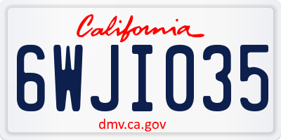 CA license plate 6WJI035