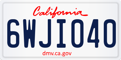 CA license plate 6WJI040