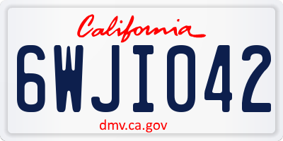 CA license plate 6WJI042