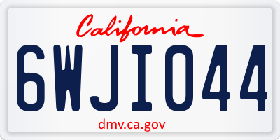 CA license plate 6WJI044
