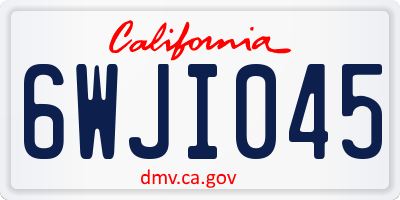 CA license plate 6WJI045