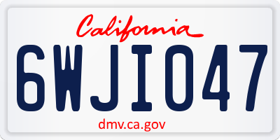 CA license plate 6WJI047