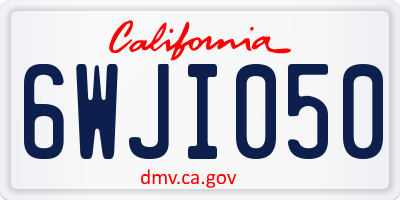 CA license plate 6WJI050