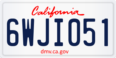 CA license plate 6WJI051