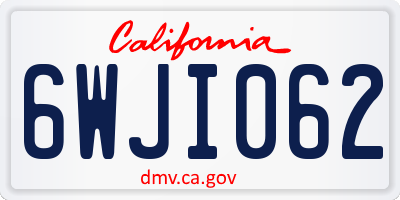 CA license plate 6WJI062