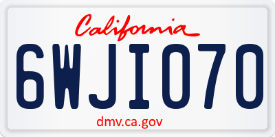 CA license plate 6WJI070